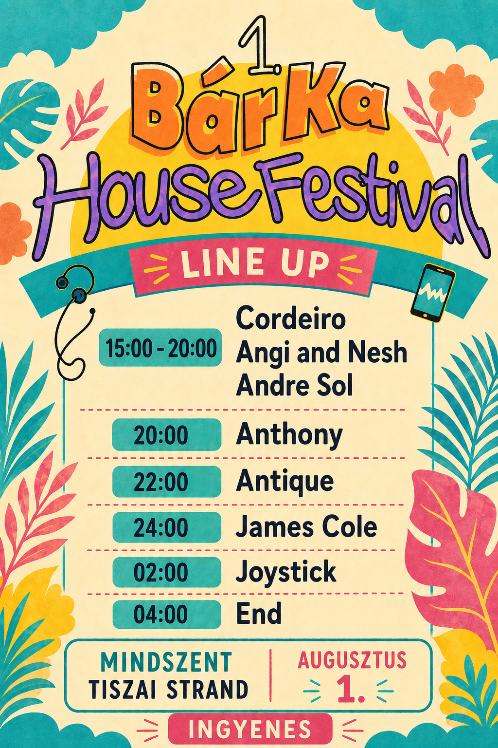 Bárka House Festival Vol.1 line up flyer